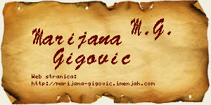 Marijana Gigović vizit kartica
